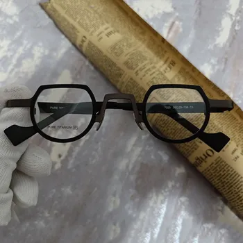 Vintage Kolo Čistého Titánu Okuliare Rámy Muži Ženy Optické Okuliare, Rám Retro Premium Predpis Lupa 