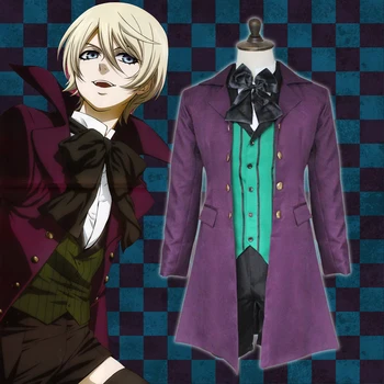 Anime Čiernom Butler 2 Kuroshitsuji Alois Trancy Jednotné Oblečenie Cosplay Kostýmy Celý Set (Vonkajšia + Vesta + Tričko + Nohavice+motýlik)