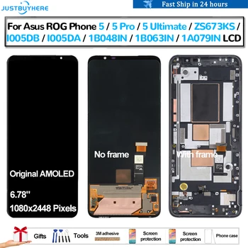 Pôvodné AMOLED Pre Asus ROG Telefón 5 5 Pro 5 Ultimate ZS673KS Pantalla lcd Displej Dotykový Panel Obrazovky Digitalizátorom. Montáž Opravy