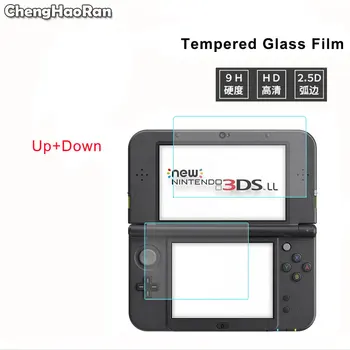 ChengHaoRan Tvrdeného Skla Pre Nové Nintendo 3DS XL LL 3DSXL 3DSLL AŽ + Down Screen Protector, Herné Konzoly Ochranný Film Stráže