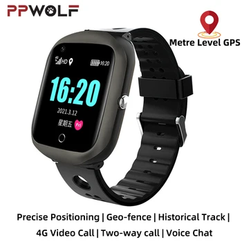 PPWOLF Skutočný GPS Presné určenie Polohy SOS 4G Hovor Smart Hodinky Deti Deti Starších Nepremokavé Hlasový Chat Smartwatch Fotoaparát