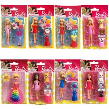 Mini Barbie Súhvezdí Princezná Rozkošný Pet Series Bábiky, Príslušenstvo Anime Kawaii Zber Model Hračky Chlapec Dievča Darčeky 8.5 cm