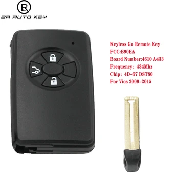 B90EA 3Buttons Smart Remote Auto Kľúč pre Toyota Vios Rav4 2006+ s P1 98 4D-67 DST80 433MHz OPÝTAJTE Rady Č.: A433 89904-12170