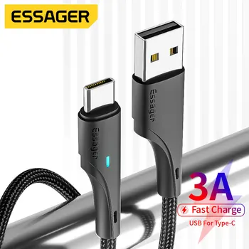 Essager 3A USB Typu C Kábel Rýchle Nabíjanie Údaje Drôt Pre Samsung Xiao Huawei Mobilný Telefón 2.4 USB Kábel Na iPhone 13 12 11