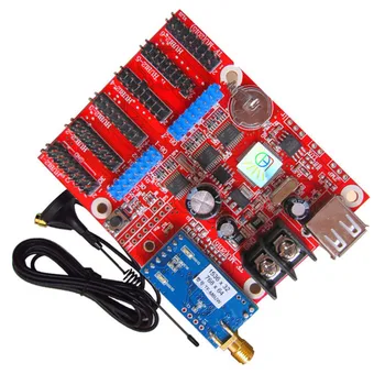TF-M6UW Kontroly Karta podporuje vnútorné Vonkajšie LED Znamenie, modul WIFI a USB disk môcť teplota a vlhkosť, senzor pripojenie