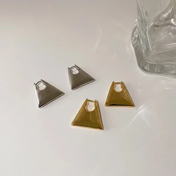 SRCOI Fshion Geometrické Kabelke Peňaženku, Tvarované Hoop Náušnice Zlaté Strieborná Farba Lesklý Košík, Taška Elegantné Náušnice Jednoduché Šperky