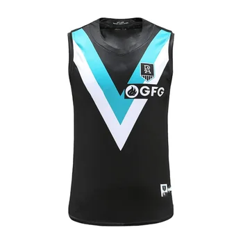 Port Adelaide 2020 Autentické Mens Domov Guernsey Rugby Jersey S-3XL