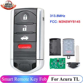 KEYECU 4 Tlačidlo FCC: M3N5WY8145 Smart Remote Pre Acura TL 2009 2010 2011 2012 2013 2014 313.8 MHz IC: 267F-5WY8145 Auto príveskom