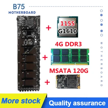 B75 Ťažba základnej Doske 8 Slot Grafickej Karty s 8G Pamäť Doske G1060 4G DDR3 mSATA 120 G