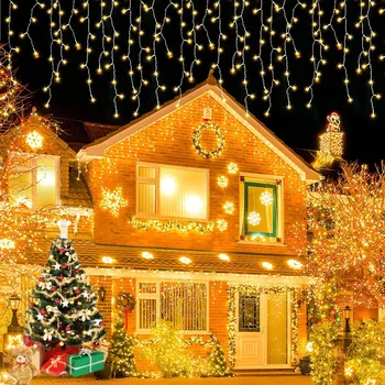 Vianoce, Vianočné Dekorácie Pre Domov Nový Rok Dekor Dom Vlkovcový Led Cencúľ Opony Svetlo Plug-Ovládané Časti 0.5/0.6/0.7 m