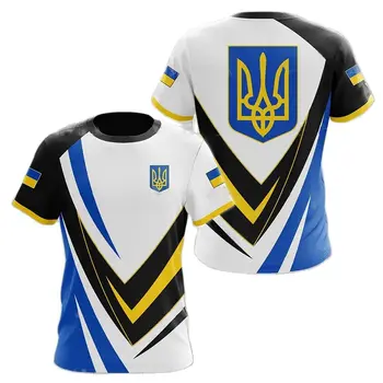 Ukrajina pánske T-Shirts ukrajinskej Vlajka Tričko 3D Tlačené O-Krku Príliš Krátke Rukávy Jersey Módne pánske Oblečenie, Streetwear