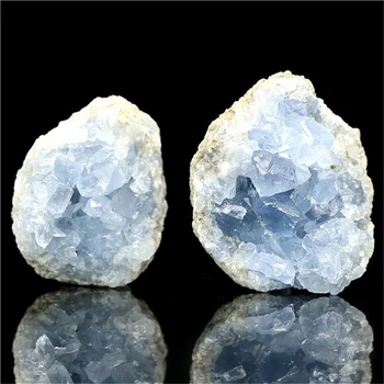 Prírodné Madagaskar Celestite Crystal Surového Kameňa Sky Blue Geode Drsné Minerálne Vzor Ozdoby Crystal Kameň Dekor