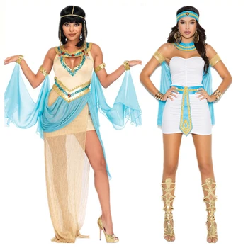 Dámske Biele gréckej Bohyne Kostým Sexy Ženy arabčina Princ Maškarný Žena Egyptský Kostým na Halloween Party Šaty