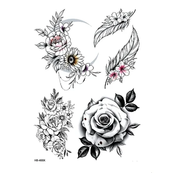 Krása Kvetu Nepremokavé Dočasné Tetovanie Nálepky Na Body Art Tattoo Falošné Tetovanie Rukáv Tatouage Henna Tetovanie Rukáv