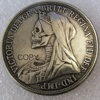 Hobo Tvorivé 1893 Veľkej Británie Korunu Kráľovnej Viktórie zahalené hlavy Strieborné Pozlátené Kópiu Mince