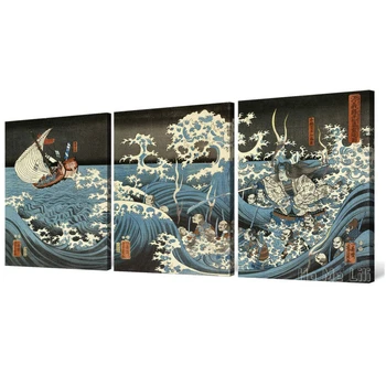Utagawa Yoshikazu Pozri Duch Taira Tomomori Duch Armády Na Mori Plátno Na Stenu Umenie Na Obývacia Izba, Spálňa Decor