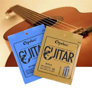 Orphee Gitarové Struny Nylonové NX Série Klasická Akustická Gitara String Strieborné Pozlátené Drôtu Pevného Normálne Napätie Guitar Tools Diely