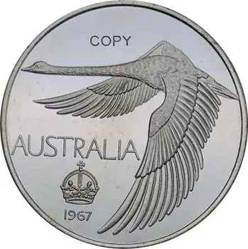 Austrália 1967 1 Jeden Dolár Vzor, 100 Koruny Hus Dolár Mosadz Striebro Pozlátené Kópiu Mince