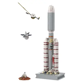 MOC Titan IIIE Spustenie Vozidla Voyager Misie Priestor Model Nosnej Rakety Hračka S Štartovacej Veže Stavebné Bloky pre Deti Hračky, Darčeky