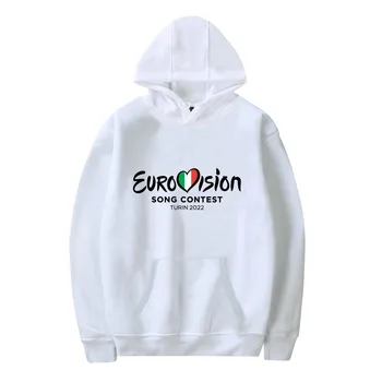 Eurovízie 2022 S Kapucňou, Unisex Dlhý Rukáv Muži Ženy Mikina Eurovision Song Contest Turín Pár Oblečenie