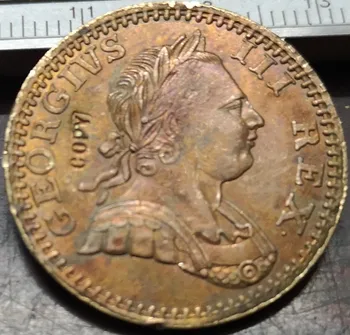 1770 Spojené Kráľovstvo Half Penny - George III Medené Mince