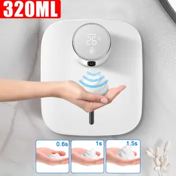 Automatické Digitálne Teplota Pena Dávkovač Tekutého Mydla Nabíjateľná Senzor Touchless Hand Sanitizer Stroj Pre Kúpeľňa