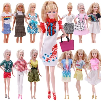 Bábiky Oblečenie+Kabelky Módnych Bežné Nosenie Dievčatá Šaty, Sukne Bábika Príslušenstvo Pre Dievča je Barbie Oblečenie,HOBBY Hračky Dieťa Žena Šaty