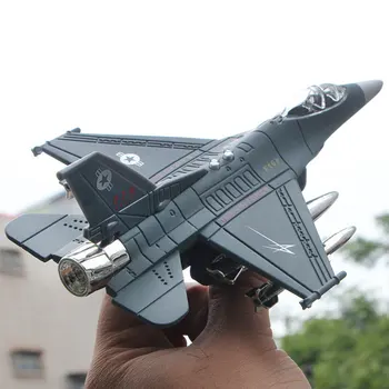 Elektronický Sound & Light F16 fighte air force lietadlo lietadlo Zliatiny model Vojenskej nadšenec zber modelu deti dieťaťa darček