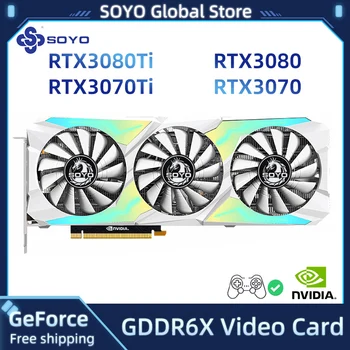SOYO GeForce RTX3070Ti RTX3080Ti Grafická Karta GDDR6X 256Bit 12Pin NVIDIA Herné grafickú Kartu Počítača PC karty PCI Express X16 4.0