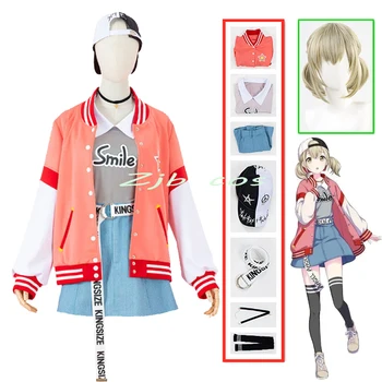 Azusawa Kohane Anime Cosplay Projektu Sekai Farebné Fáze Feat Cosplay Kostým Parochňu Dievča ružový kabát šaty, klobúk školskú uniformu