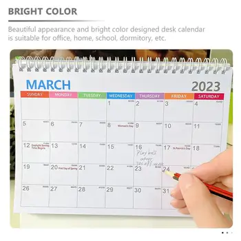 Kalendár Office Poznámkový Blok Tabuľka Plánovač, Kalendár Stolový-Coil, Malé Stojaté Ploche Mini Postaviť Program Denné, Mesačné Ornament