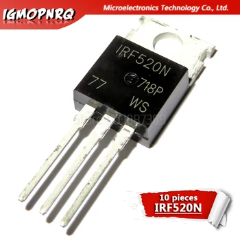 10pcs IRF520 IRF520N IRF520NPBF N-kanál-220 100V nový, originálny