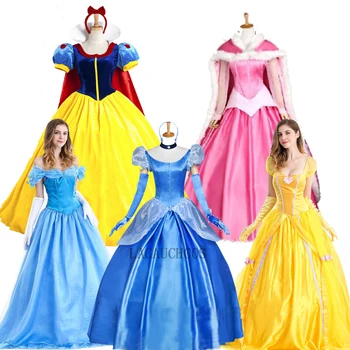 Anime oblečenie pre Dospelých Cosplay Šaty Popolušky Kostým snehulienka Princezná Šaty Fáze oblečenie Halloween Efektné Šaty plesové Šaty
