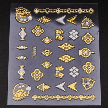Najnovšie NL-014 gold Star Mesiac 3D Nail Art Nálepky na Nechty, Obtisky Razenie Export Japonsko Vzory Kamienkami Dekorácie Veľká Veľkosť Kotúča