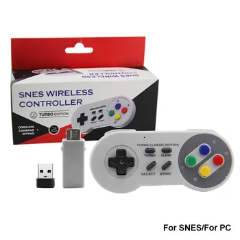 SNES 2.4 G bezdrôtový ovládač SNES Classic Super hosť 2.4 G mini hry rukoväť Supportting NES/SNES/Wii/pc s Bluetooth adaptér