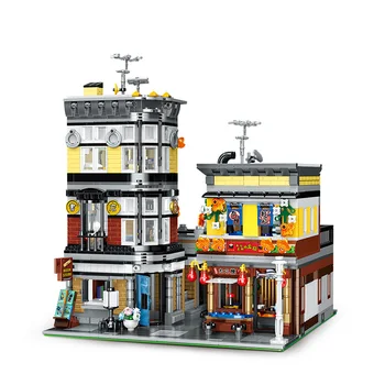 Japonské Mesto Kreatívne Street View Krmivo Pre Ryby Buchta Domu Model Stavebné Bloky Architektúry Tehly Darčeky, Hračky Pre Deti, Dospelých, Deti