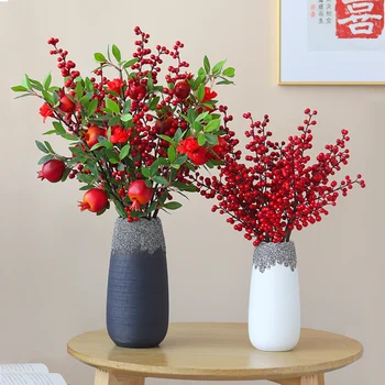 Red Berry Umelý Kvet Falošné bobule Vianočné Kvet DIY Domáce Vianočné Dekorácie Nový Rok dekor Umelé Berry