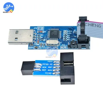 10 Pin pre Štandardné 6 Pin Adaptér Doska + USBASP USBISP AVR Programátor USB ATMEGA8 ATMEGA128 ATtiny/CAN/PWM Pre Arduino