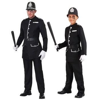 Halloween Cosplay Polícia Kostým Fáze Výkonu Kostým British Policajnej Uniforme Karneval Party Cosplay Rodič-dieťa Zdobiť