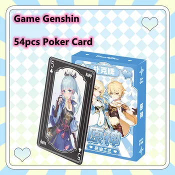 Hra Genshin Vplyv 54Pcs Anime Hra Karty Cosplay Qiqi Klee Xiao Venti Playing Card Poker Karty Dekompresný Radosť