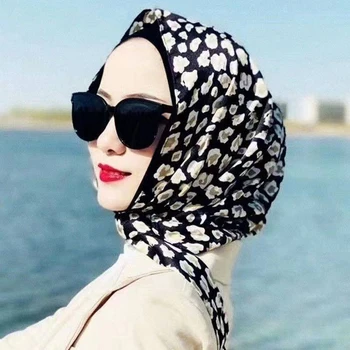 2022 Módy Tlače Žena Turban Klobúk Opaľovací Krém Šatku Lady Moslimských Headdress Zábal Hlavu Šatku Pod Hidžáb Čiapky Turbante Mujer