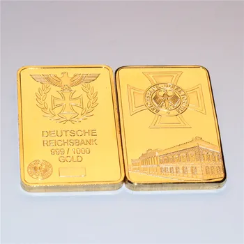 Deutsche ríšskou bankou Železný Kríž nemecký Orol Replika 999/1000 Zlatých Prútov 1 OZ Bar Kolekcie Darček