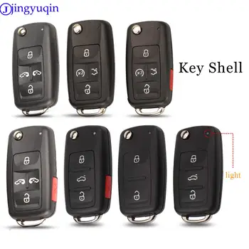 jingyuqin 2/3/4/5 Tlačidlá Skladacie Diaľkové Kľúča Vozidla Prípade Shell Pre VW Sharan Tiguan Golf Sagitar Polo MK6 Touareg