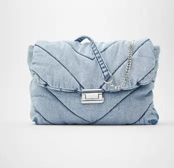 Luxusné značkové Džínsy Tašky Ženy Denim Reťazca Crossbody Tašky pre Ženy 2021 dámske Kabelky Tašky cez Rameno Messenger Žena
