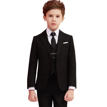 Chlapci Black 007 Svadobný Oblek Deti Formálne Sako Oblečenie Set Sa Pán Deti Deň Promócie Zbor Výkon Šaty, Kostým