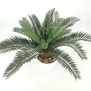 45 cm Tropické Palmy, Umelé Rastliny Falošné Cycad Strom Plastové Palmové Listy Zelený Kokosový Rastlín Pre Domáce Záhrady, Svadobná Výzdoba