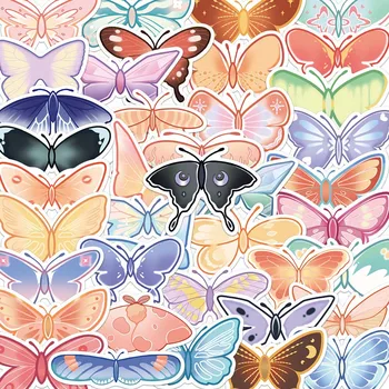 40 Ks Cartoon Farebný Motýľ Graffiti Nálepky Batoh peračník Notebook Batožiny Notebook DIY Dekorácie Nepremokavé Obtlačky