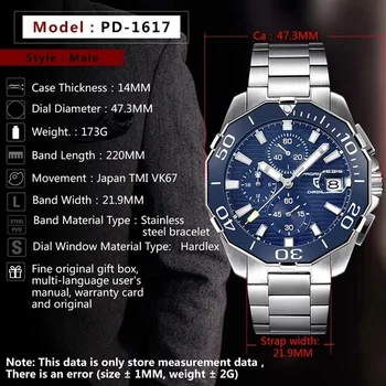 PAGANI DIZAJN 2021 Nové Obchodné Nerezovej Ocele 30 M Vodotesné Hodinky Mužov Keramická Fazeta Quartz Luxusné pánske hodinky Reloj Hombre