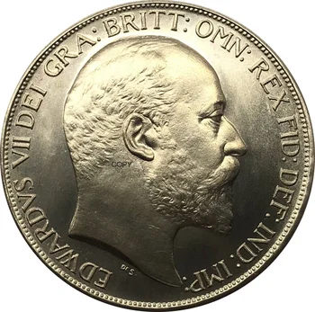 UK Spojené Kráľovstvo 1902 5 Libier - Edward VII Mosadze, Medi, Zlata Mince obchod so Darček Zberateľské Kovové Kópie Mincí