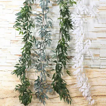 Umelé Ivy Zelenej Listovej Garland Rastliny Viniča Falošné Lístie, Kvety Domov Záhrada Listy Dekor Falošné Ratan String Willow Dekorácie